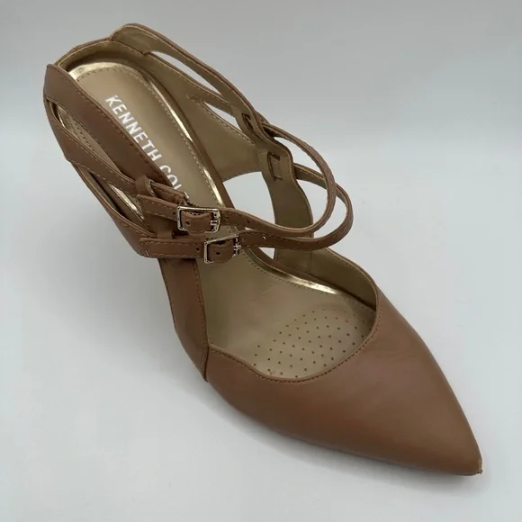 Kenneth Cole Tan Pointed-Toe Strappy Pump - Picture 3 of 11